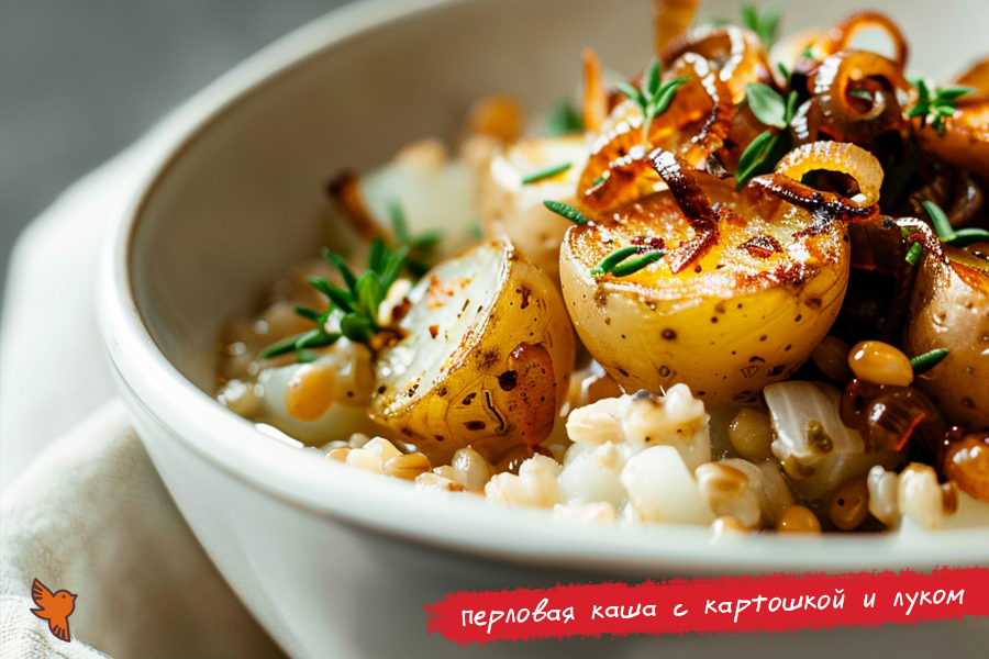 Перловая каша с картошкой и луком