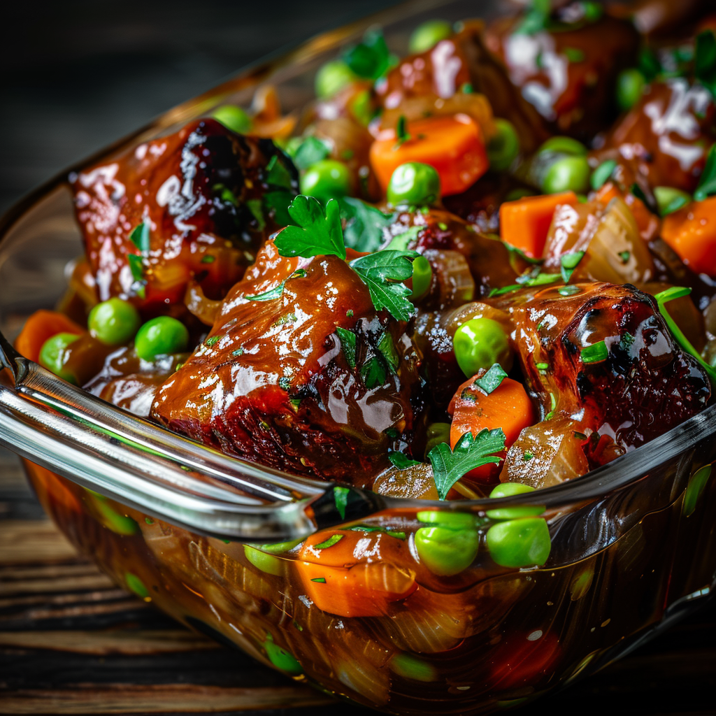 Соевые кусочки тушёные с овощами